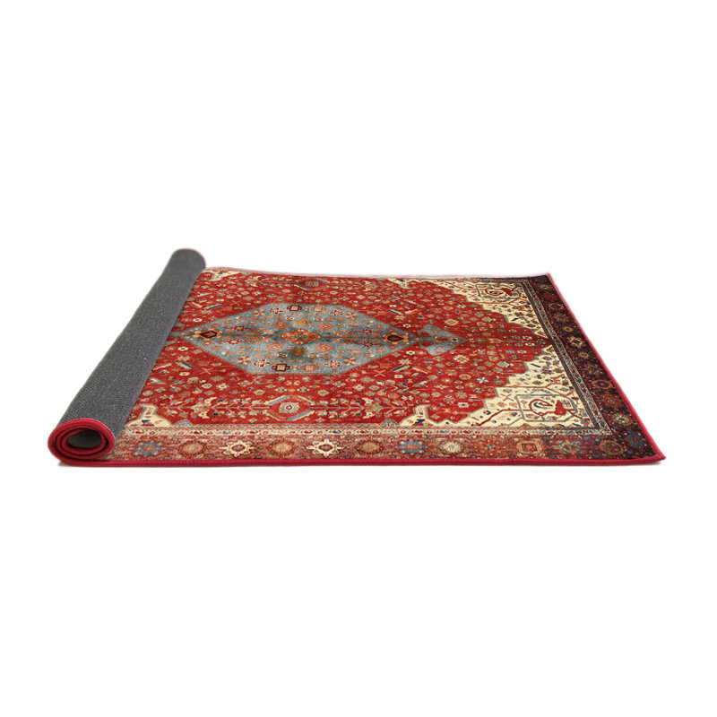 Tapis traditionnel mehroon/noir/crème Annessia, Rond 4 pi