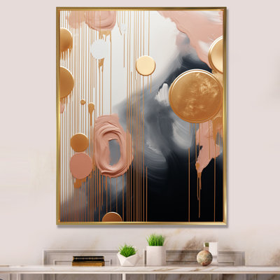 Or et blanc formes abstraites Harmony IV - formes abstraites, art mural