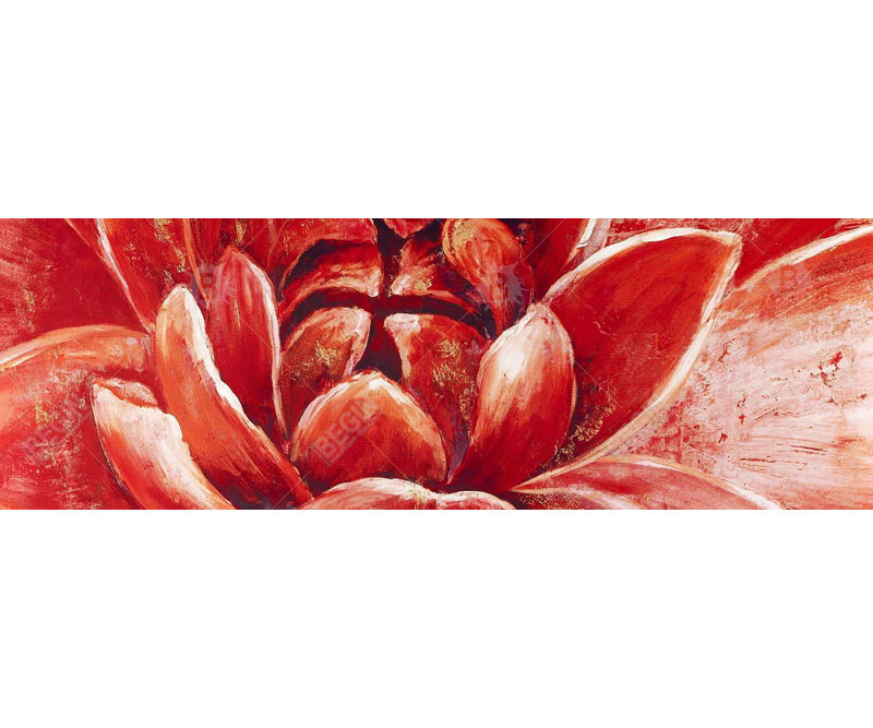 Toile de chrysanthème rouge | Décoration murale moderne botanique, H 49,25 po x l 17,25 po
