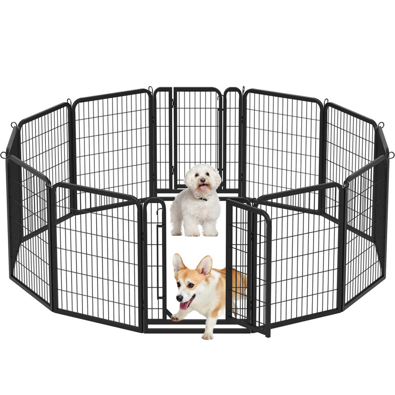 Pet Pen with 2 Doors & Automatic Locks, 65cm x 80cm