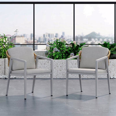 Ensemble de 2 chaises de patio pour l'extérieur, fauteuil en rotin tissé en osier