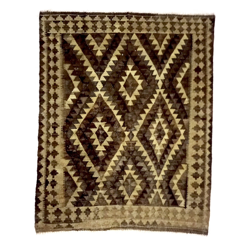 Renwick Rectangle 150 cm x 190 cm Geometric Hand Woven Kilim