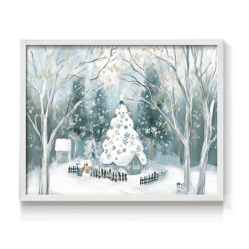 Chirstmas Art-DLVIII -Framed Print - Restickable, H 16 po x l 20 po, Blanc
