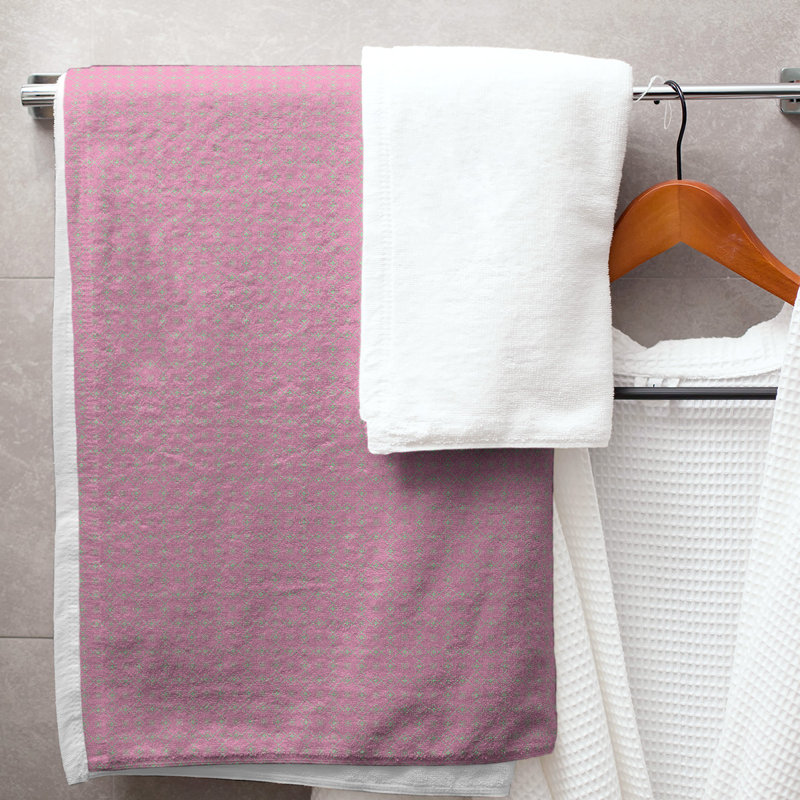 Serviette de bain napperon, Rose/vert