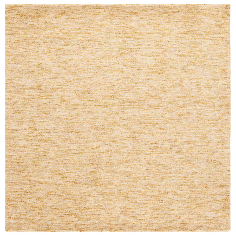 Himalaya Handloomed Wool Cotton Rug in Gold, Square 6'