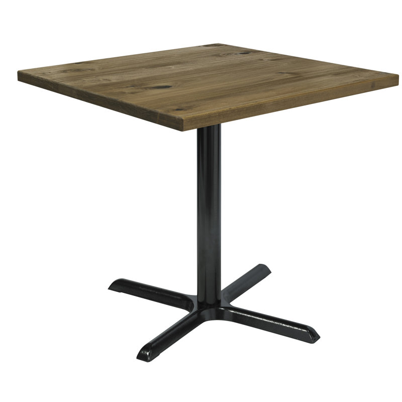 Table pour salle de pause carrée en bois, Naturel rétro, H 41 po x L 36 po x l 36 po