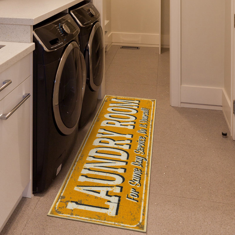 Tapis de couloir de salle de lavage antidérapant lavable à la machine