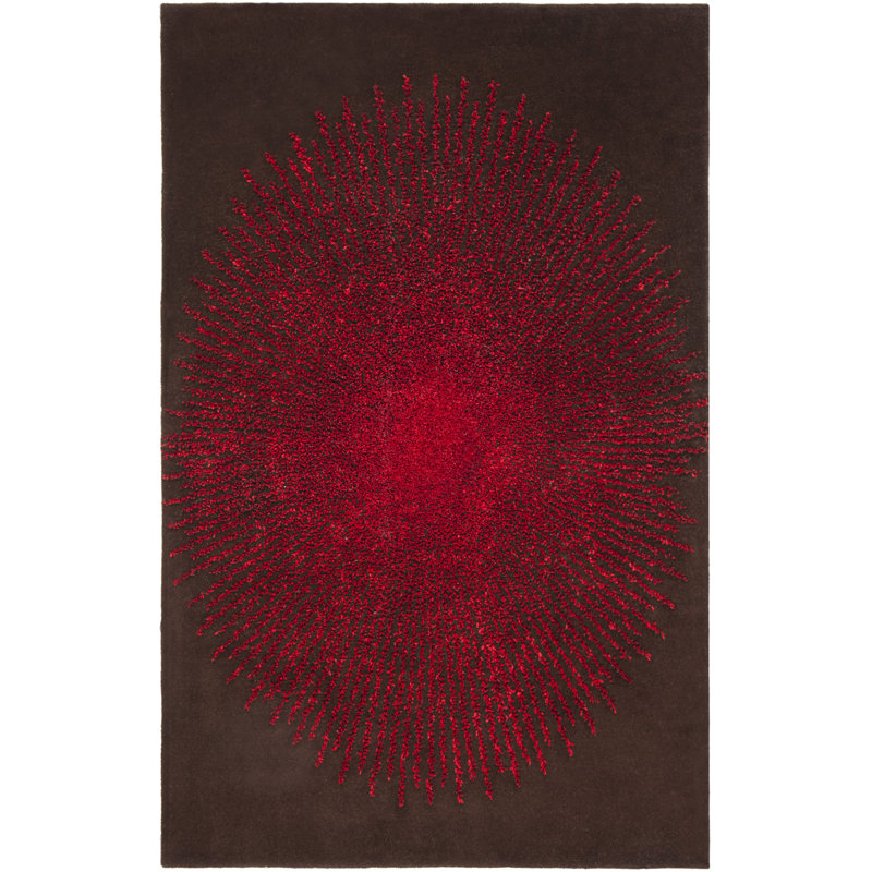Olivarria Hand Tufted Wool, Viscose, And Cotton With Latex Abstract Rug, Rectangle 2' x 3'