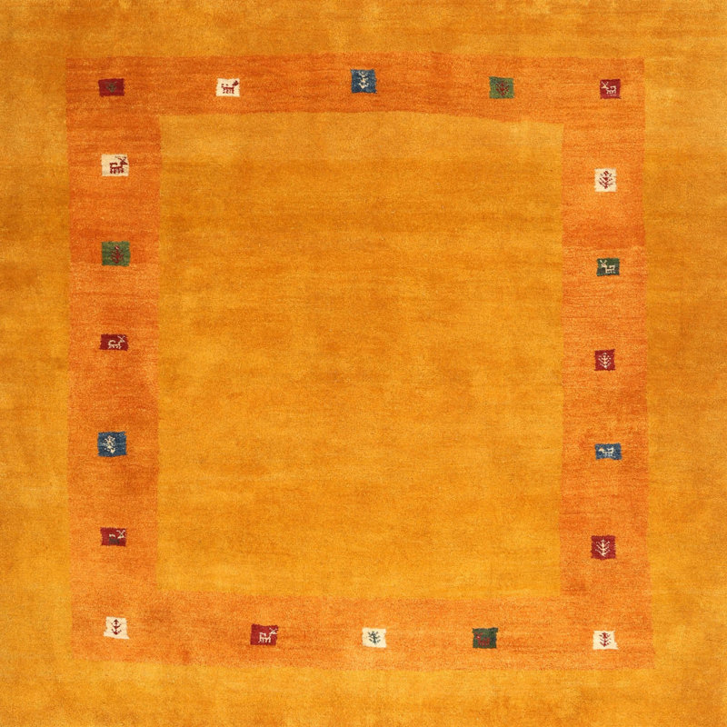 Tapis jaune moutarde Hornby, Carré 3 pi