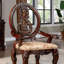 Chaise avec accoudoirs à dossier Queen Anne Agam en cerisier brun / brun clair