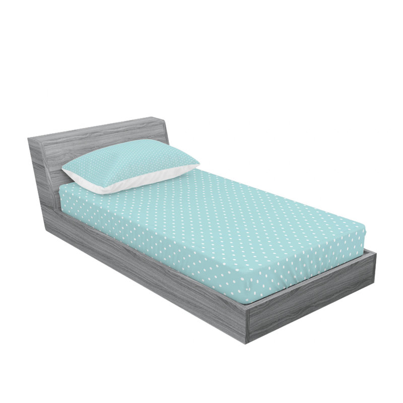 Microfiber Polka Dots Sheet Set, Twin Sheet Set with Fitted Sheet