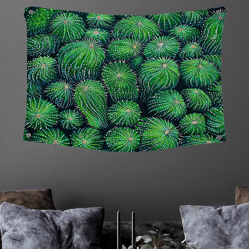 Tapisserie murale cactus - décoration murale botanique, H 50 po x l 60 po