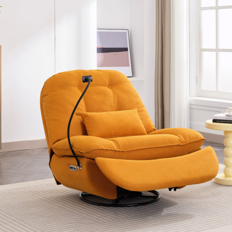 Fauteuil inclinable pivotant standard large de 37 po Wanneroo, Microfibre / microsuède orange
