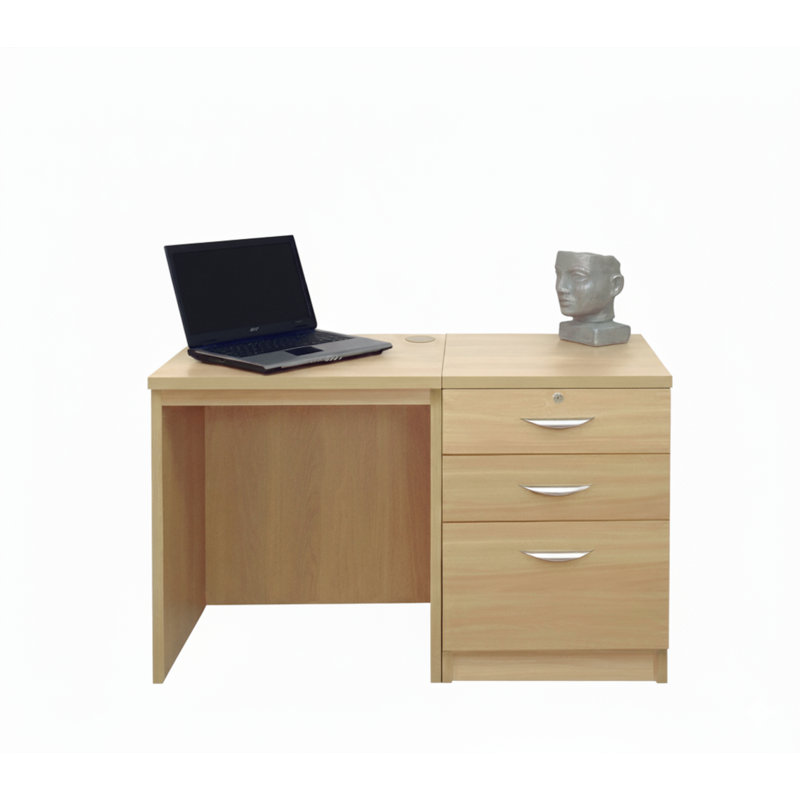 Walshaw Solid Wood Base Writing Desk, Classic Oak