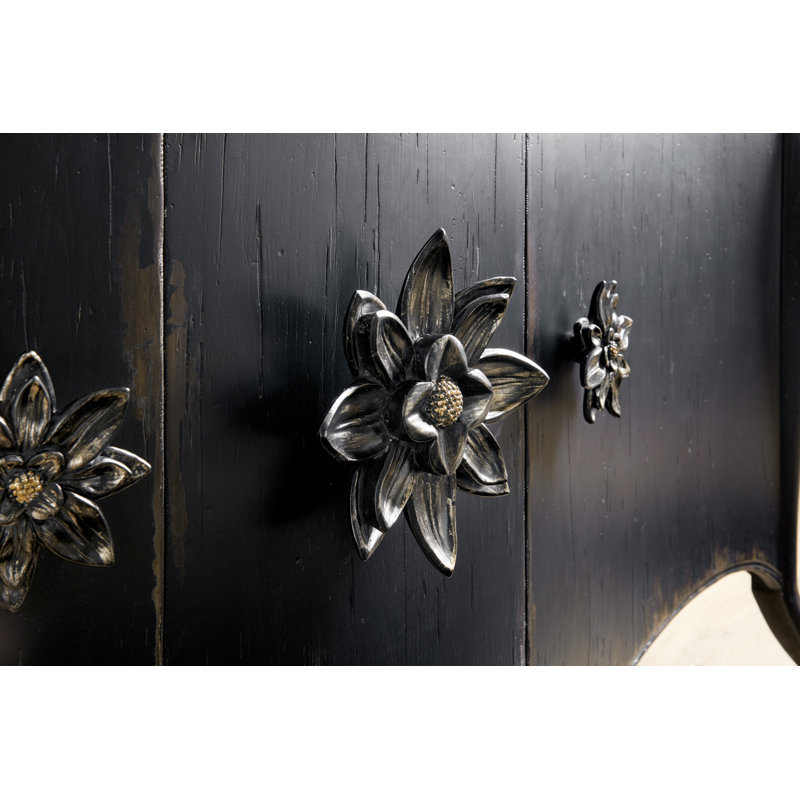 Sanctuary 73'' Black Solid Wood Sideboard