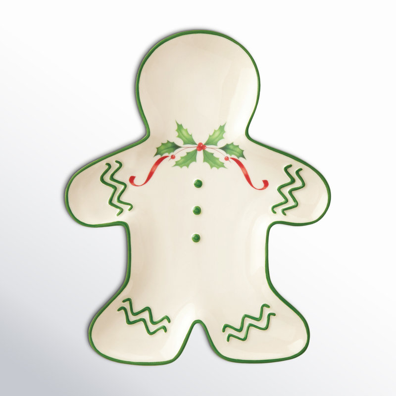 Holiday Gingerbread Man Bread and Butter Plate