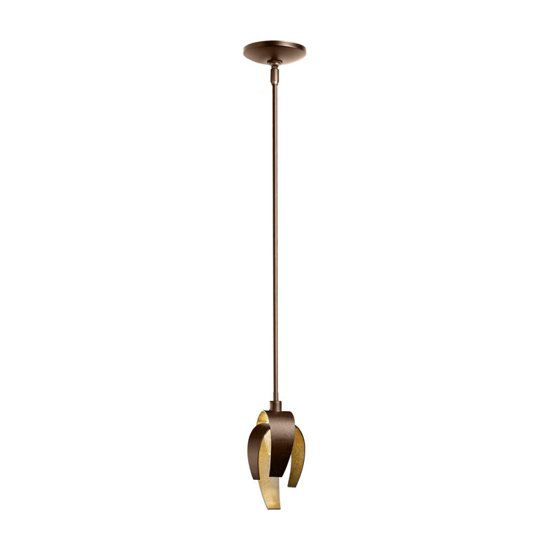 Corona 1 - Light Single Geometric Pendant, Bronze, Short: 13.2" to 58.2", Small