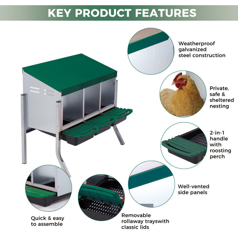 Nesting Boxes, 69.5cm H x 79.5cm W x 30cm D, Green