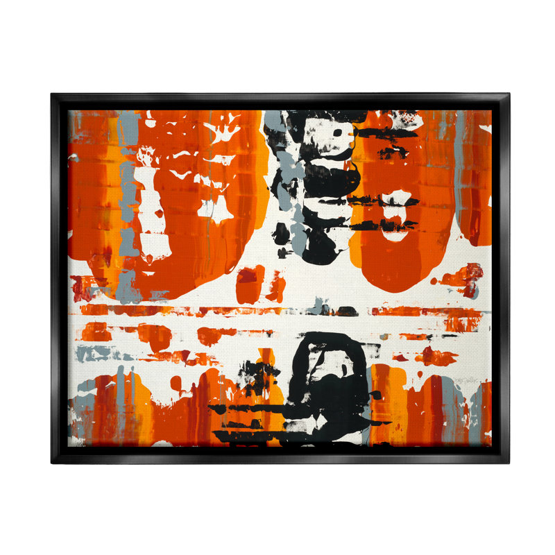 " Burnt Orange Momentum " by Third And Wall, Jet Black Floater Frame, 17" W x 21" H