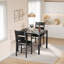 Ensemble de table et de chaises rembourrées, mobilier de cuisine compact et peu encombrant avec protections d'angle pour appartement, noir-1639739910