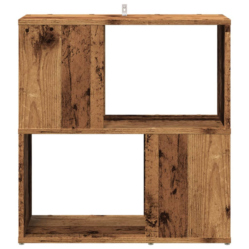 Borough Wharf Book Cabinet/Room Divider, (2 Shelves) 63cm H x 60cm W x 24cm D, Old Wood