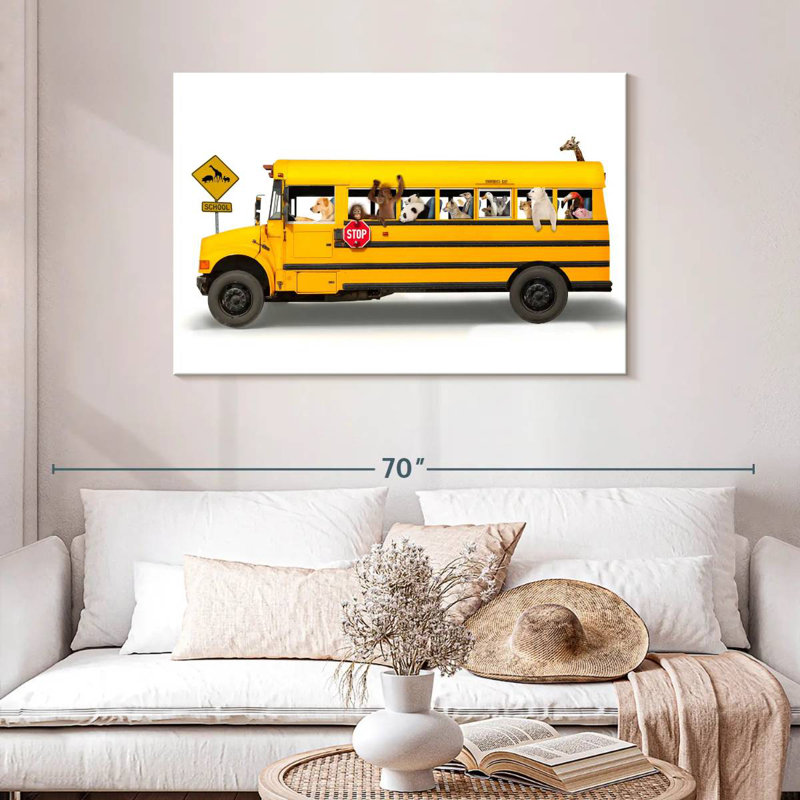 School Bus, 30" H x 45" W