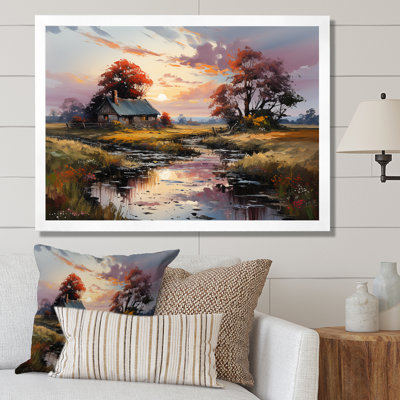 «Countryside Cottage Charm In Winter I», art mural sur toile
