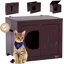 Enceinte pour chat, dépliable, sans assemblage, table pour chat et table de bout, espresso-1381762785