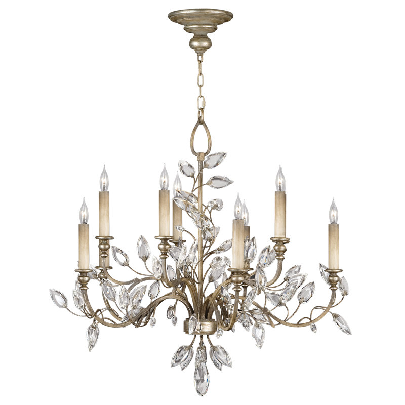 Crystal Laurel 10 - Light Crystal Chandelier, Brass