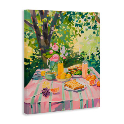 Breakfast Picnic in Garden Canvas, design by The Prints Vibe