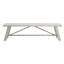 Banc de salle à manger rustique en bois massif avec rallonges en métal, sièges confortables pour trois personnes, finition blanc délavé-328859463