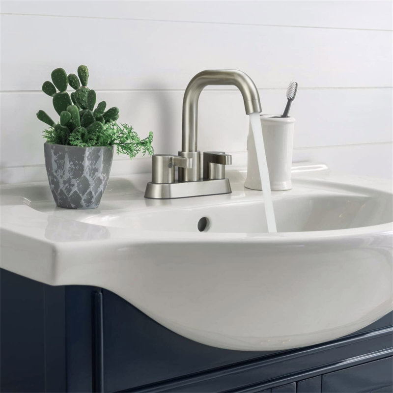 Robinet pour salle de bain Robinet pour salle de bain 2 poignées 4 pouces à 3 trous avec drain escamotable et conduites d'alimentation en eau