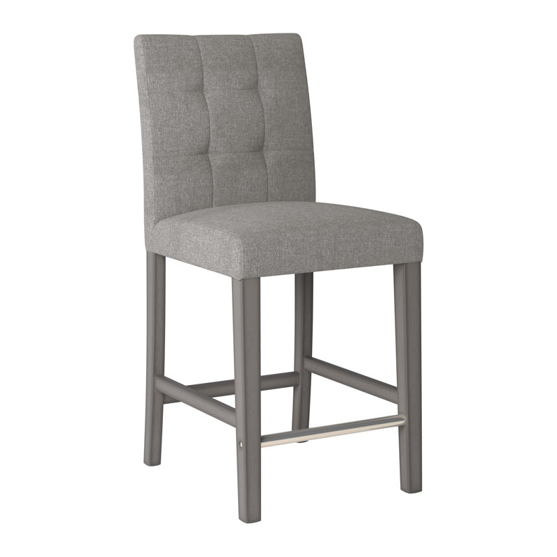 Tabouret de bar et de comptoir rembourré Idleman, Gris argenté, Tabouret de comptoir (hauteur du siège : 24,75 po