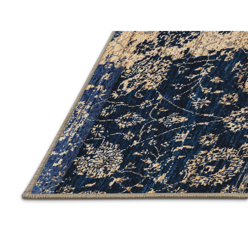 Tapis 100% abstrait 4438 lavable à la machine, Rectangle 7 pi x 9 pi
