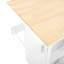 Chariot de rangement mobile pour cuisine avec plateau rabattable, 2 tiroirs, placard de porte, porte-serviettes, tablette à épices, fabrication blanche et bois d'hévéa, surface de travail de chariot roulant de 48,78 po de profondeur, compartiment