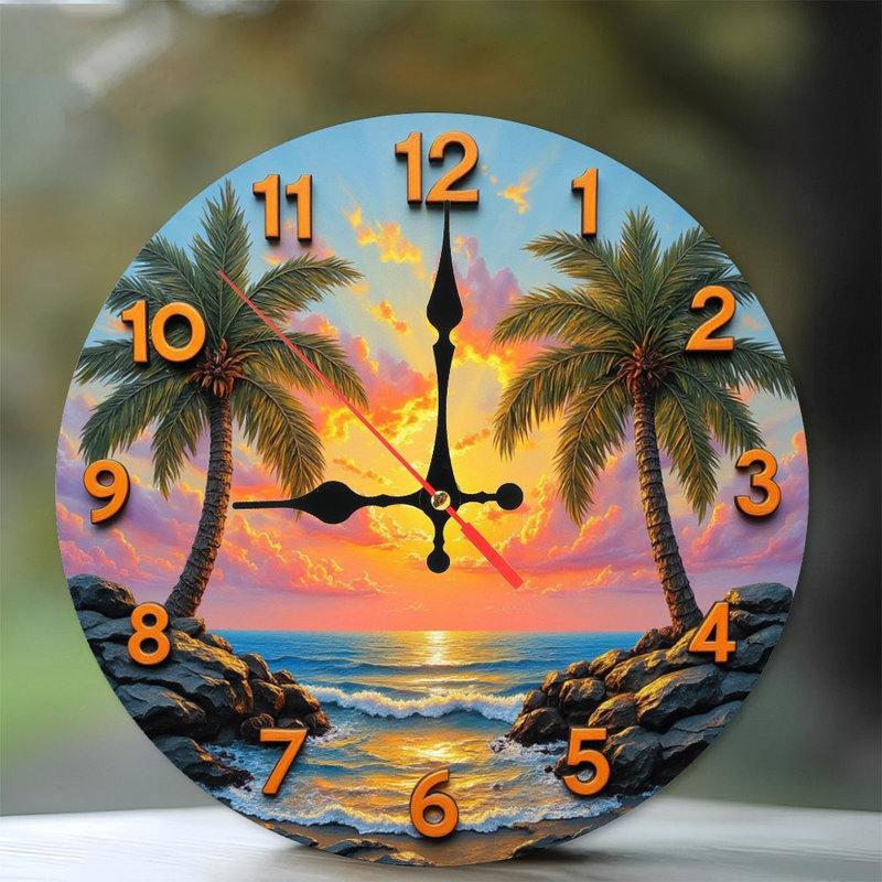 Horloge murale Sunset Beach