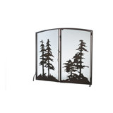 Tall Pines 2 Panel Steel Fireplace Screen