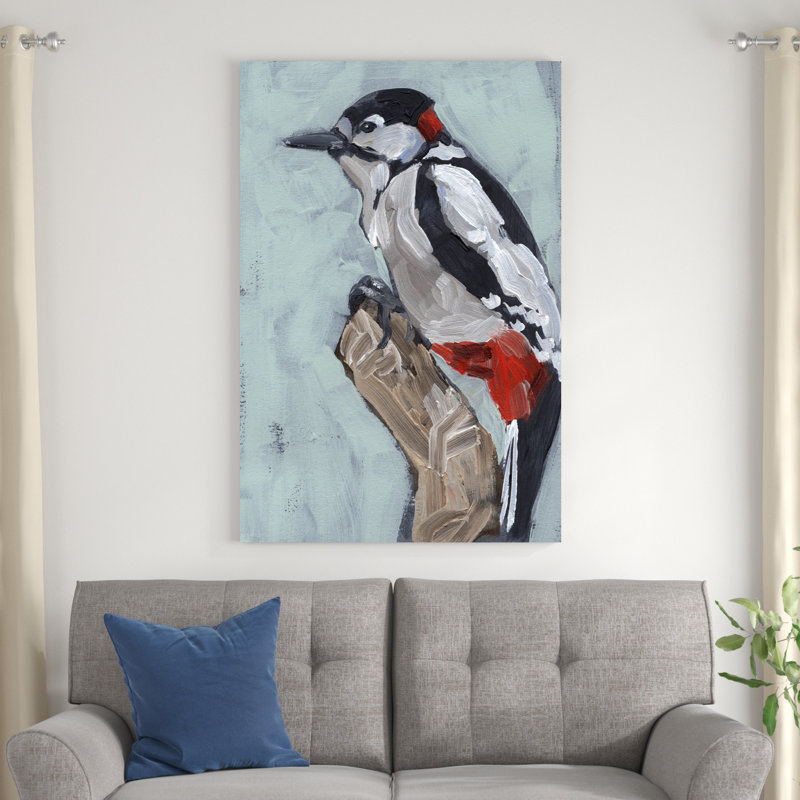 Coups de pinceau Woodpecker I, H 48 po x l 32 po