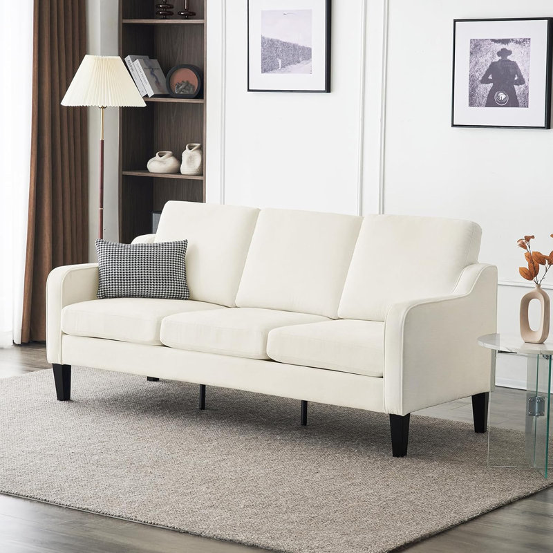 Sinica Upholstered 71.2'' Sofa, White