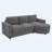 84.6" L-Shaped Sectional With Curved Chaise, USB Ports & Side Storage Pockets-1624056135