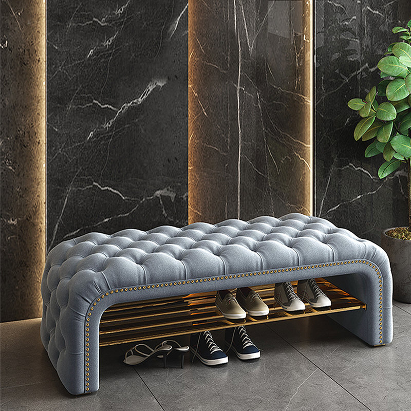 Banc de rangement pour 4 paires de chaussures, Bleu ciel