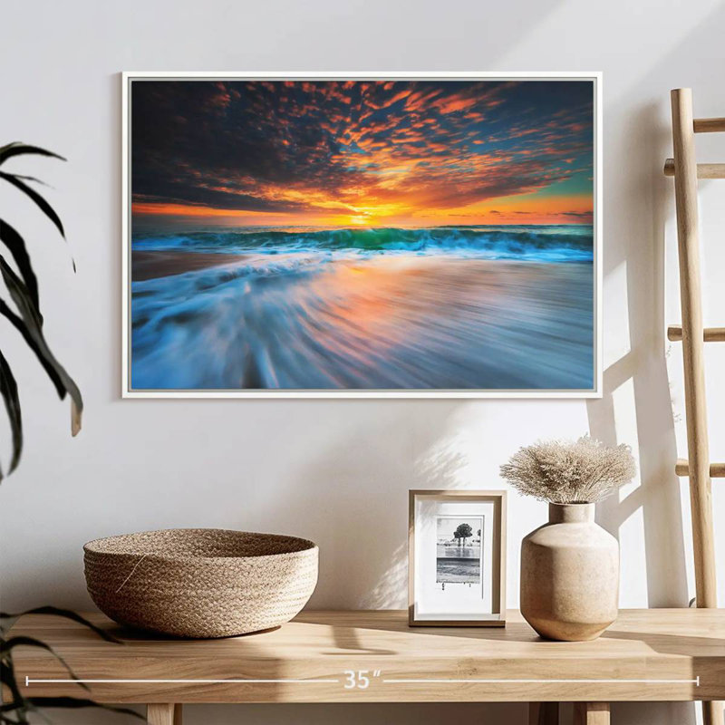 Cloudscape sur Malwae, Cadre flottant blanc, 25 po x 17 po