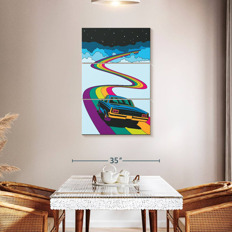 Voiture Rainbow Road, H 45 po x l 28 po