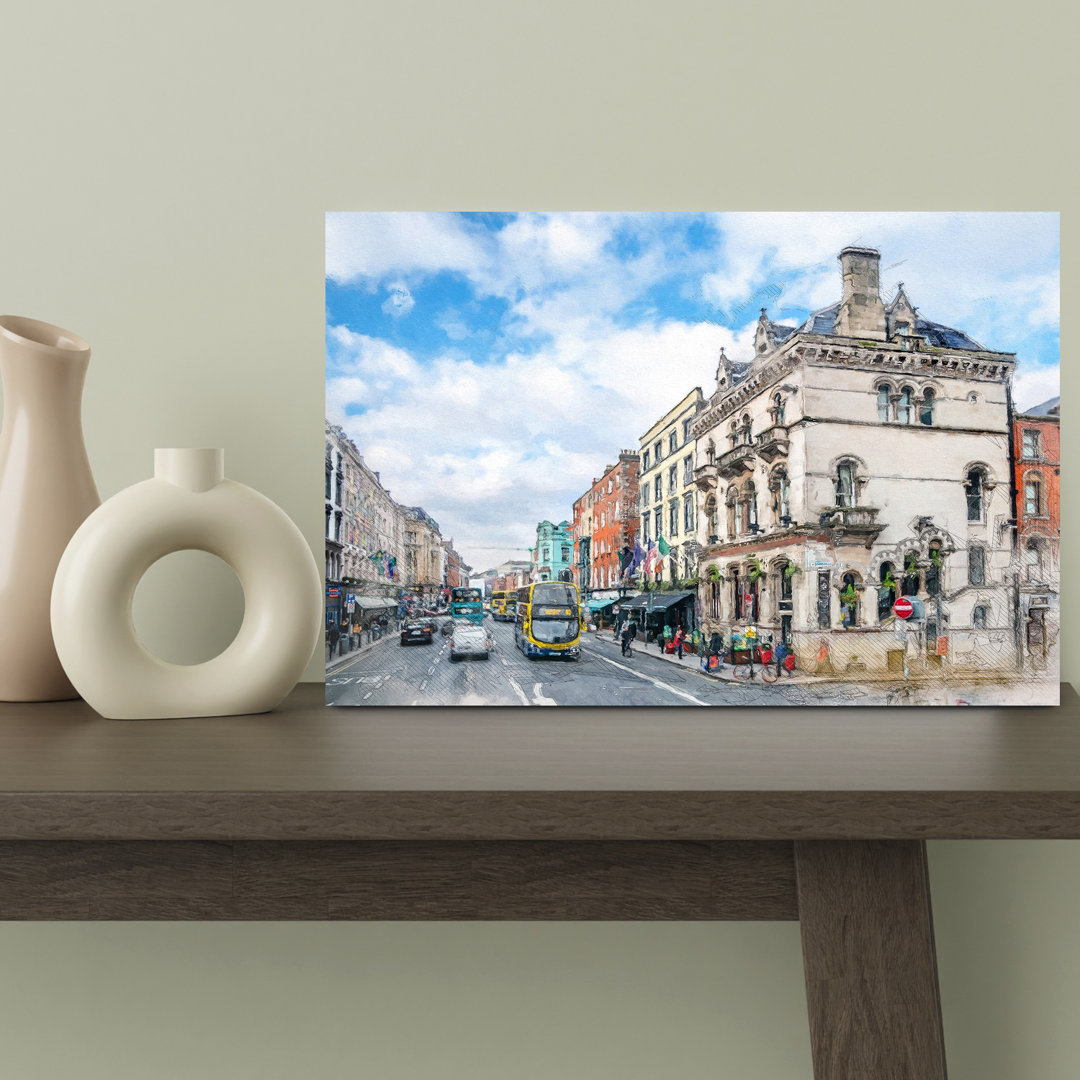 Historic City Street Abstract Contemporary Architecture City Wall Art Print