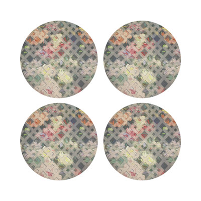 Defosse Trellis Vegan Leather Round Placemats