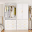 Armoire-penderie en bois avec 3 tiroirs