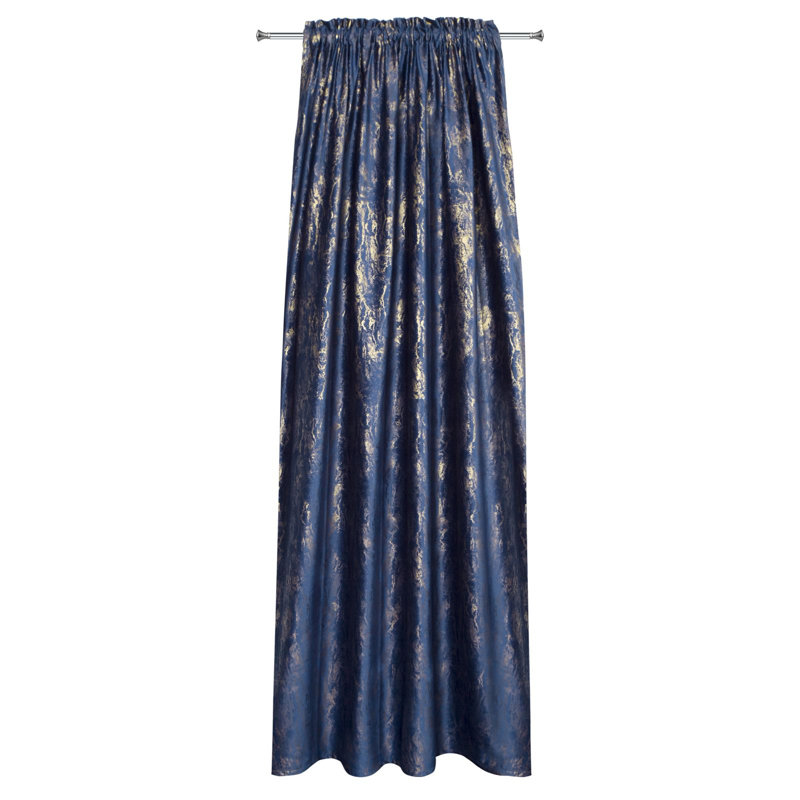 Aazan Blackout Curtains Single Panel, Marine