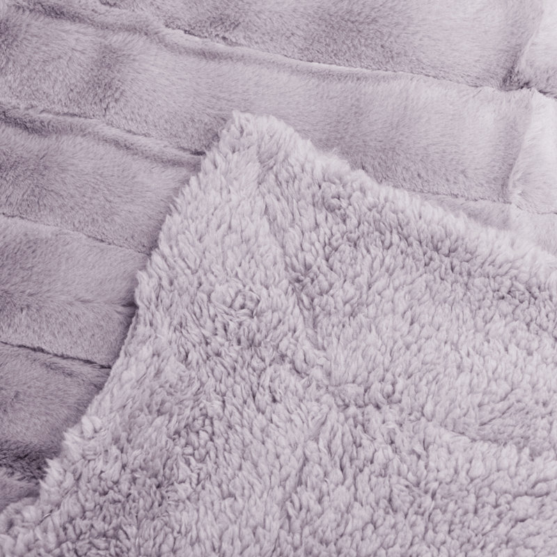 Knitted Throw Blanket, Burnished Lilac, 127cm W x 152.4cm L