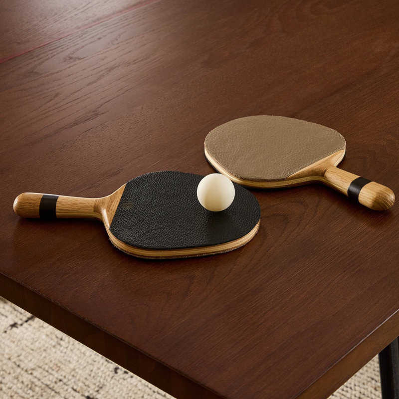 Ping Pong Table-Ebonized Oak Veneer, Brown Wood