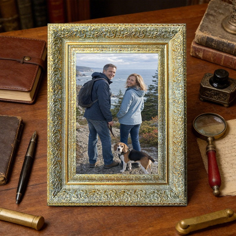 5 "x 7" cadre photo or antique 1pc pour décoration murale galerie, Antique Gold, 1, 5" W x 7" H